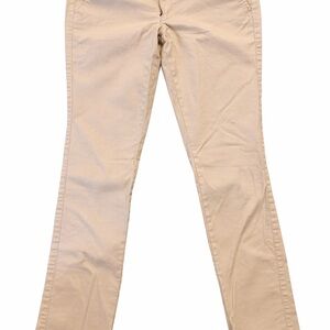 Beige Straight-Leg Pants
